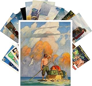 PIXILUV Vintage PostCards 24 pcs ROBINSON CRUSOE Vintage Movie Posters and Book Illustrations REPRINT