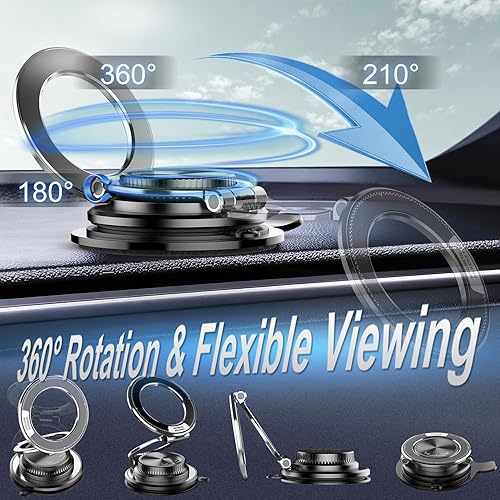 Miniatura 4 de Magsafe - Soporte magnético para teléfono de coche al vacío ultra delgado para iPhone 17 16 15 Pro Max Air, soporte de teléfono compacto con