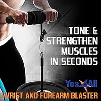 Vista 5 de Yes4All Wrist and Forearm Blaster, Build Massive Grip Strength & Muscles with Steel Wrist Roller & Forearm Roller, Heavy Duty Arm Blaster Fits 1" &