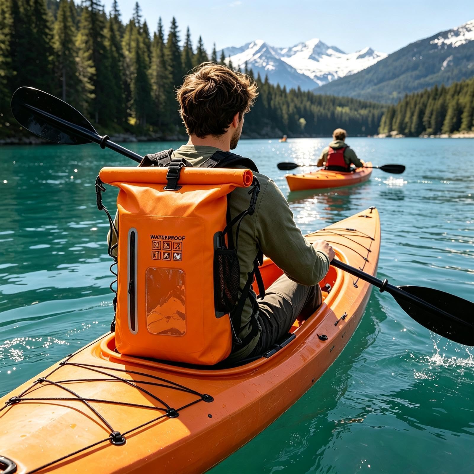 Wodoodporny Plecak Suchy Worek Pojemny Suchy Worek PVC Rolowany | Wodoodporny Plecak Turystyczny Do Raftingu, Kajakarstwa, Paddleboardingu, Pływania, Wędkowania, Snowboardingu, Wędrówek