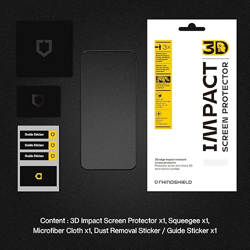 Miniatura 6 de RhinoShield Protector de pantalla transparente de impacto 3D compatible con iPhone 11 Pro MaxXs Max  Protección ultra impacto, borde curvado 3D para