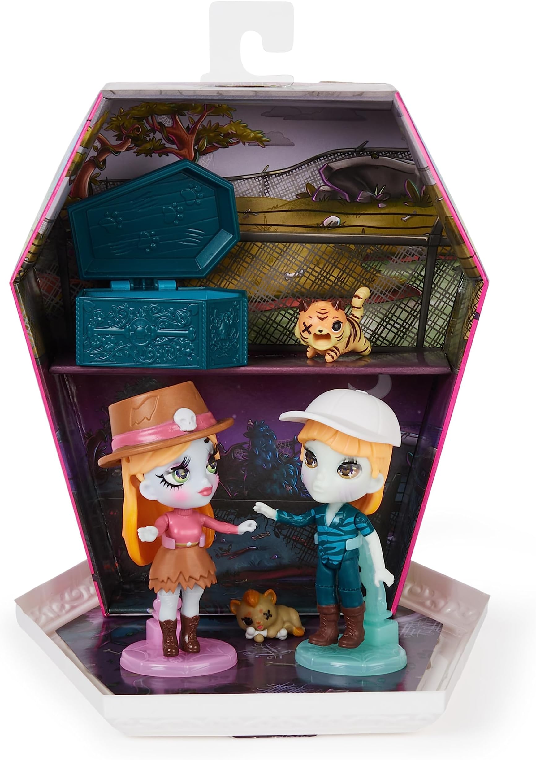 Wild Vibes, Big Cat Un-Rescue Zombie Dolls and Accessories Deluxe Set, 2 Exclusive 8.9-cm Figures, 2 Pets and More, Kidsโ Toys for Girls