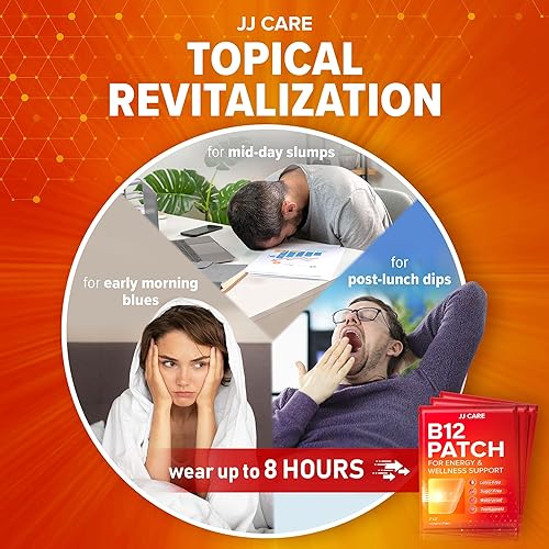 Miniatura 4 de JJ CARE Parche B12 (paquete de 60), parches tópicos diarios B12, parches autoadhesivos de mezcla natural, suministro de 2 meses