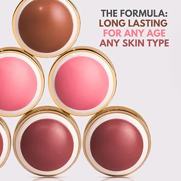 Stellar Cheeks Cream Blush, Long-lasting, Lightweight Formula for Cheeks, Lips & Eyes, Infused with Coconut & Jojoba, Dried Rose