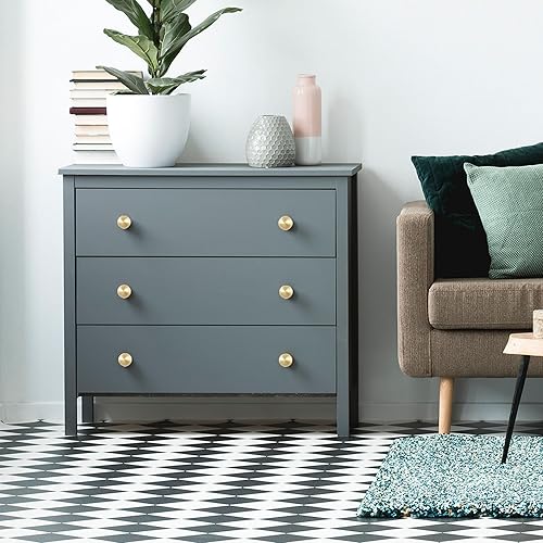 Miniatura 8 de QOGRISUN Paquete de 10 pomos de latón macizo, pomos redondos dorados para cajón de tocador, 0.9 pulgadas de diámetro, accesorios de cocina modernos,