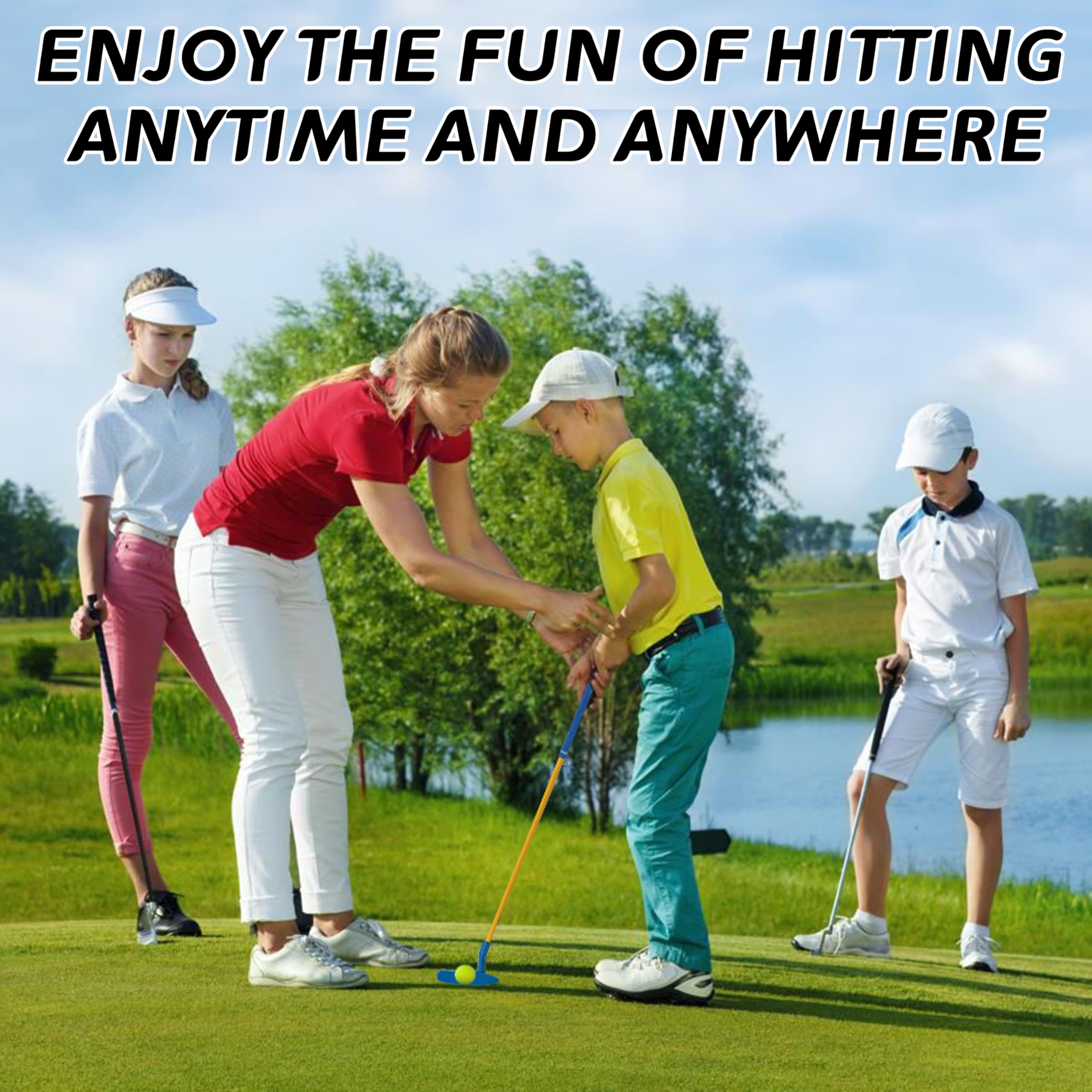 PGM Set di mazze da golf per bambini, può colpire palle vere, include legno, ferro e mazze da putter, ideale per ragazzi e ragazze, set di istruzioni per l'allenamento
