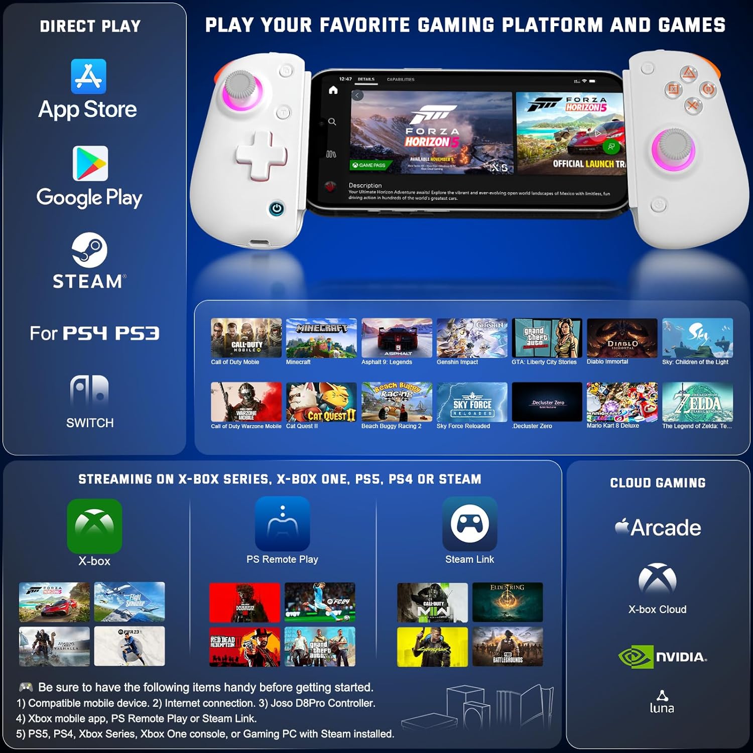 Joso Game Controller for iPad, Tablet (13"), D8 Pro Bluetooth Controller for iPhone/Android/Switch/PS4 with 2 Programmable Buttons/Hall Effect Joysticks/Hall Trigger, Cloud Gaming/Streaming, Emulators 4 81f3BQnoQIL. AC SL1500