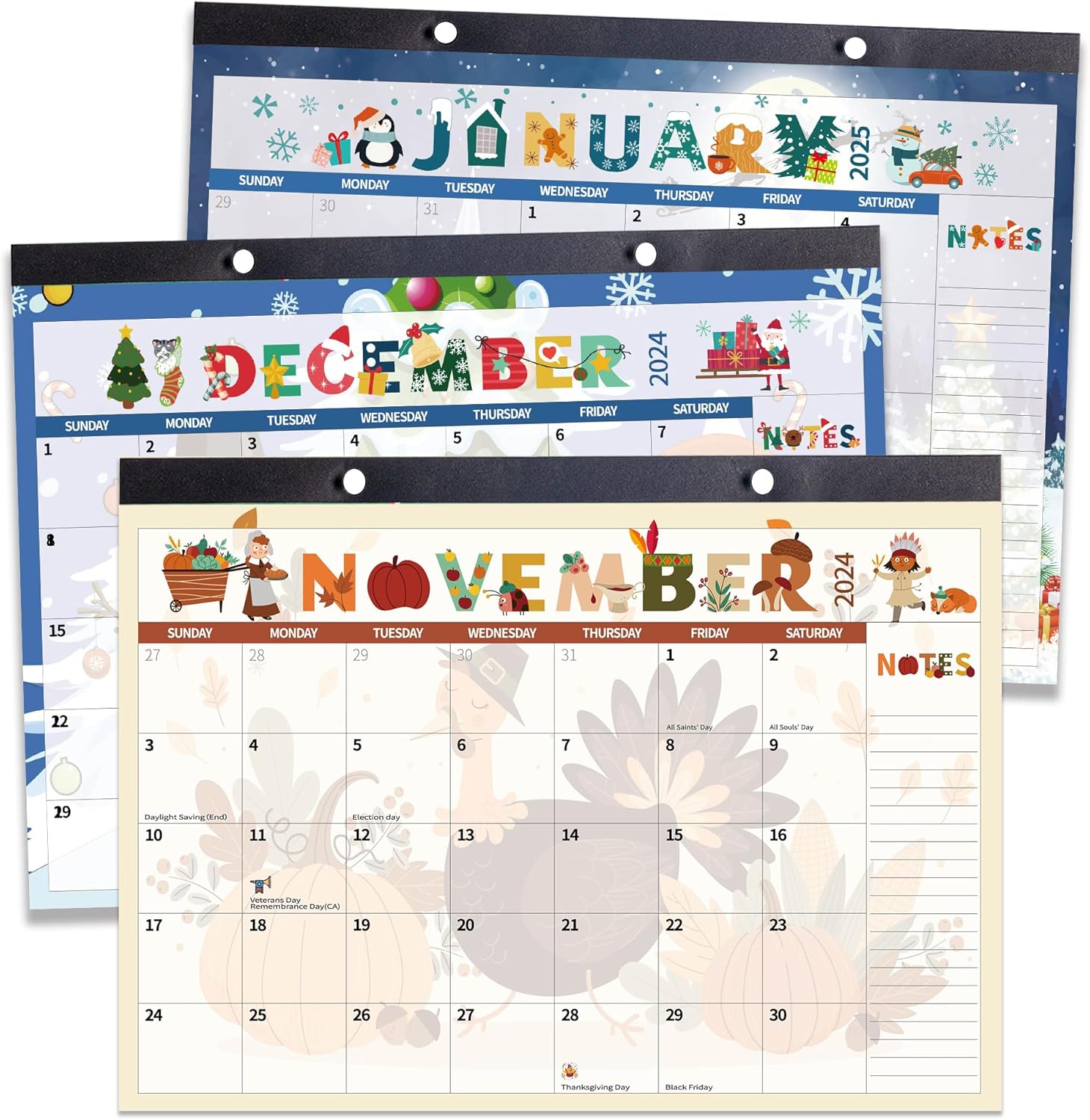 2025 Desk Calendar Wall Calendars, Large 17" x 12