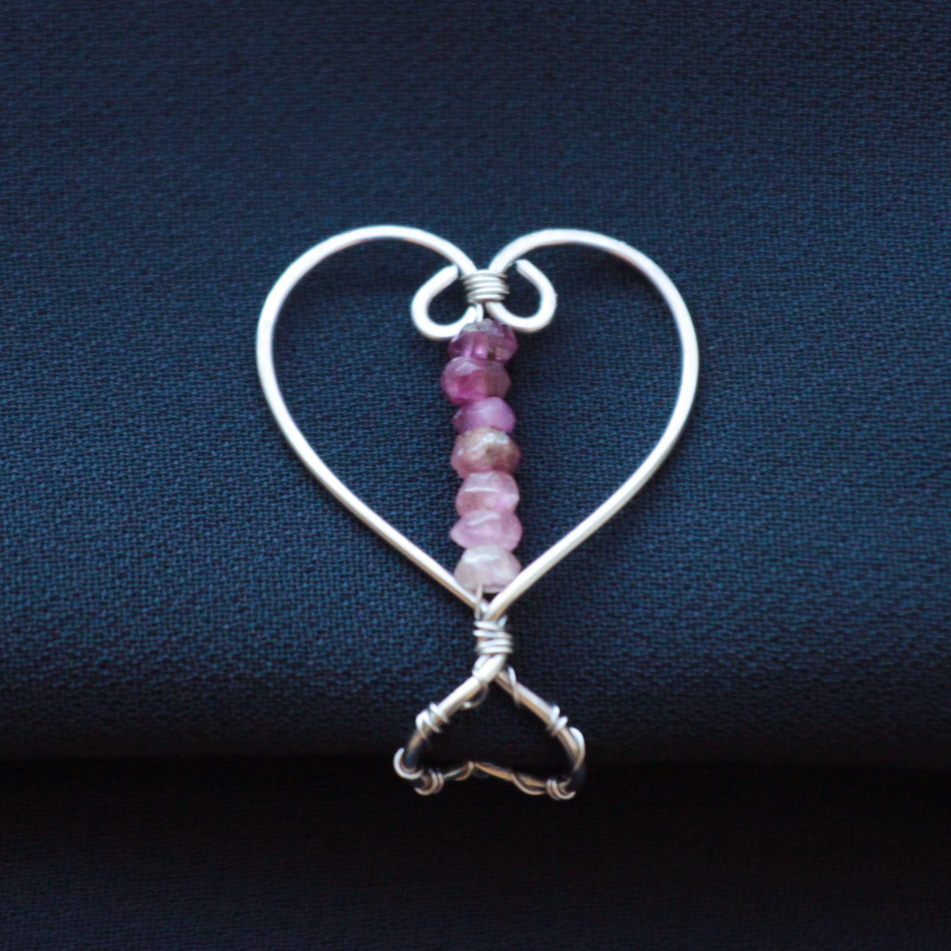 Tourmaline Heart Labien | Handmade Intimate Jewelry | Non Piercing Lip Clip | Stainless Steel