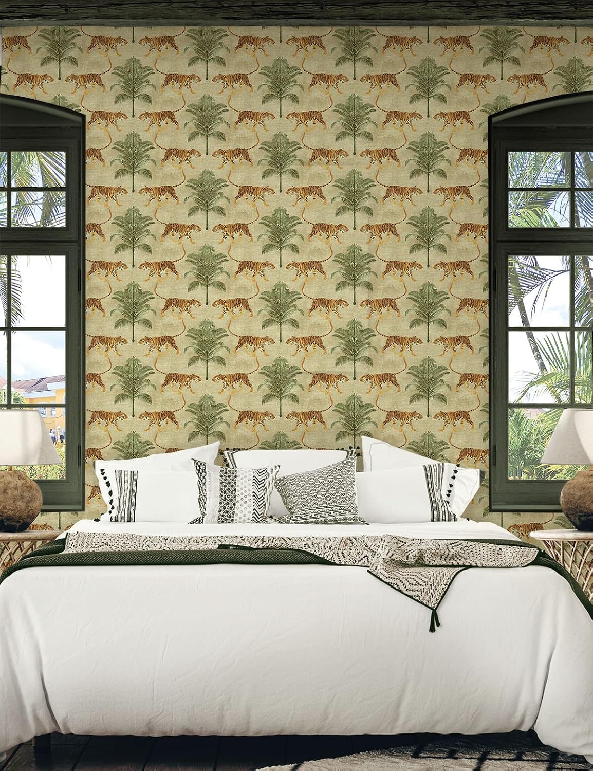 Tommy Bahama Tiger & Tree Tropical Peel and Stick Wallpaper (Hemp)