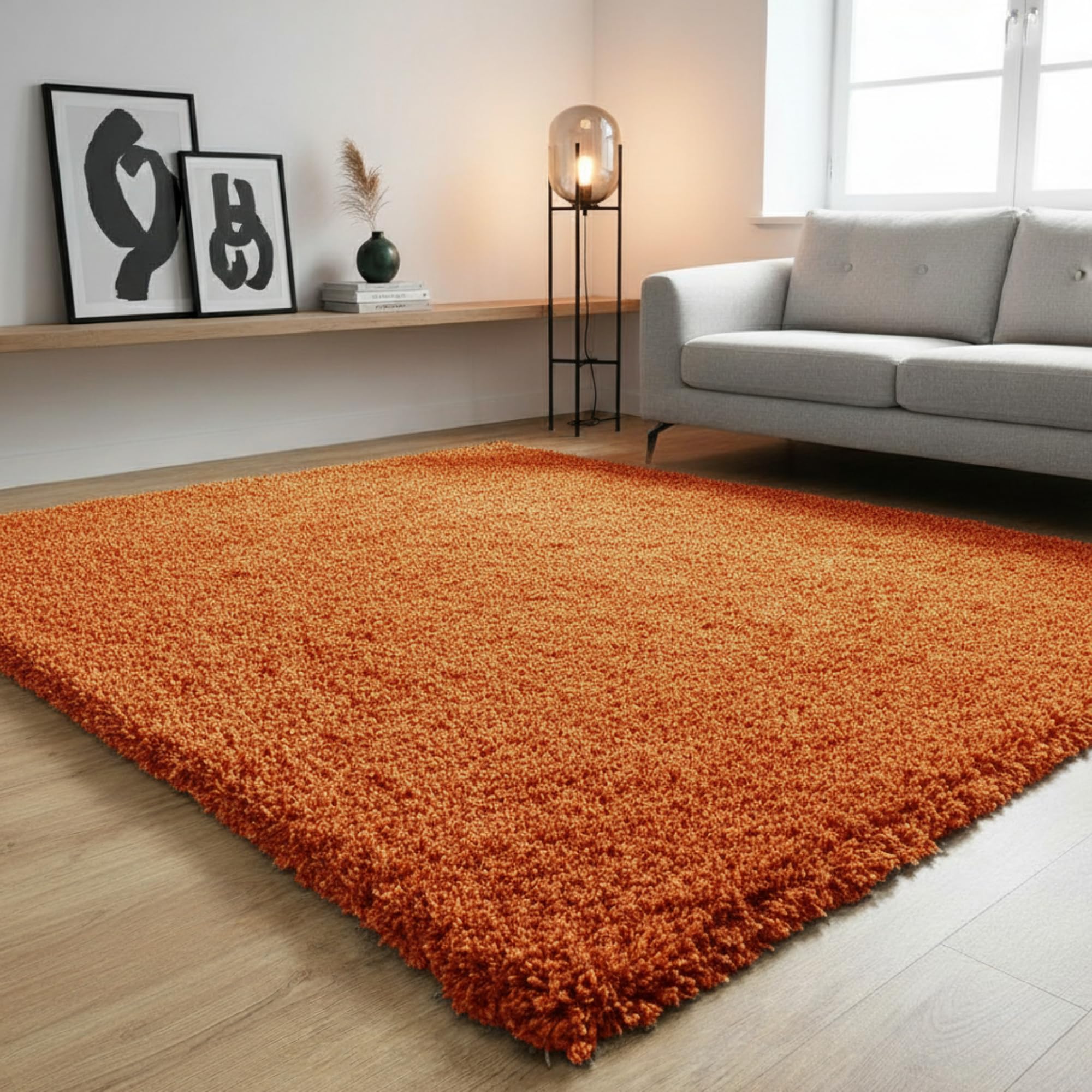HAVENURA Large Living Room Rugs – Elegant and Stylish Shaggy Rugs for Bedroom and Living Room, Soft and Cozy Design Perfect for Any Home, Available Across the UK. (Orange, 80x150cm)