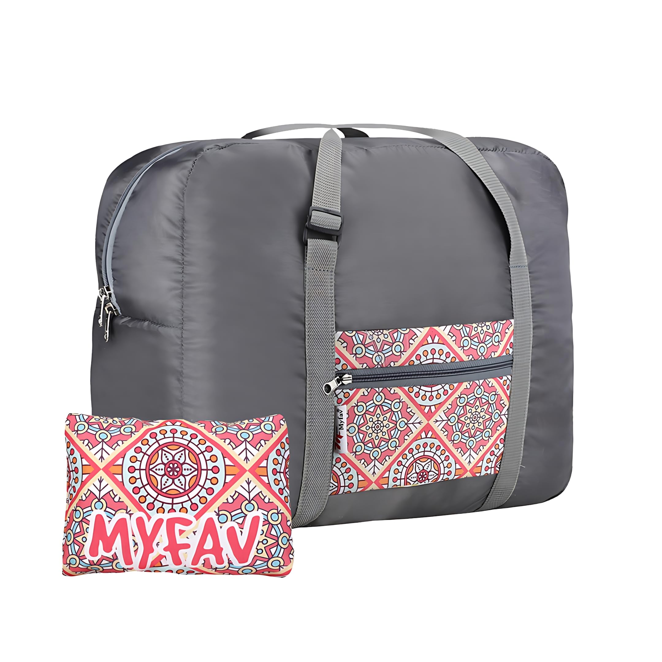 my fav Printed Foldable Travel Bag with Adjustable Buckels & Smooth Zipper Lightweight Waterproof Carry on Luggage Duffel Bags for Travelling Sports (6 Month Warranty)-picture-17