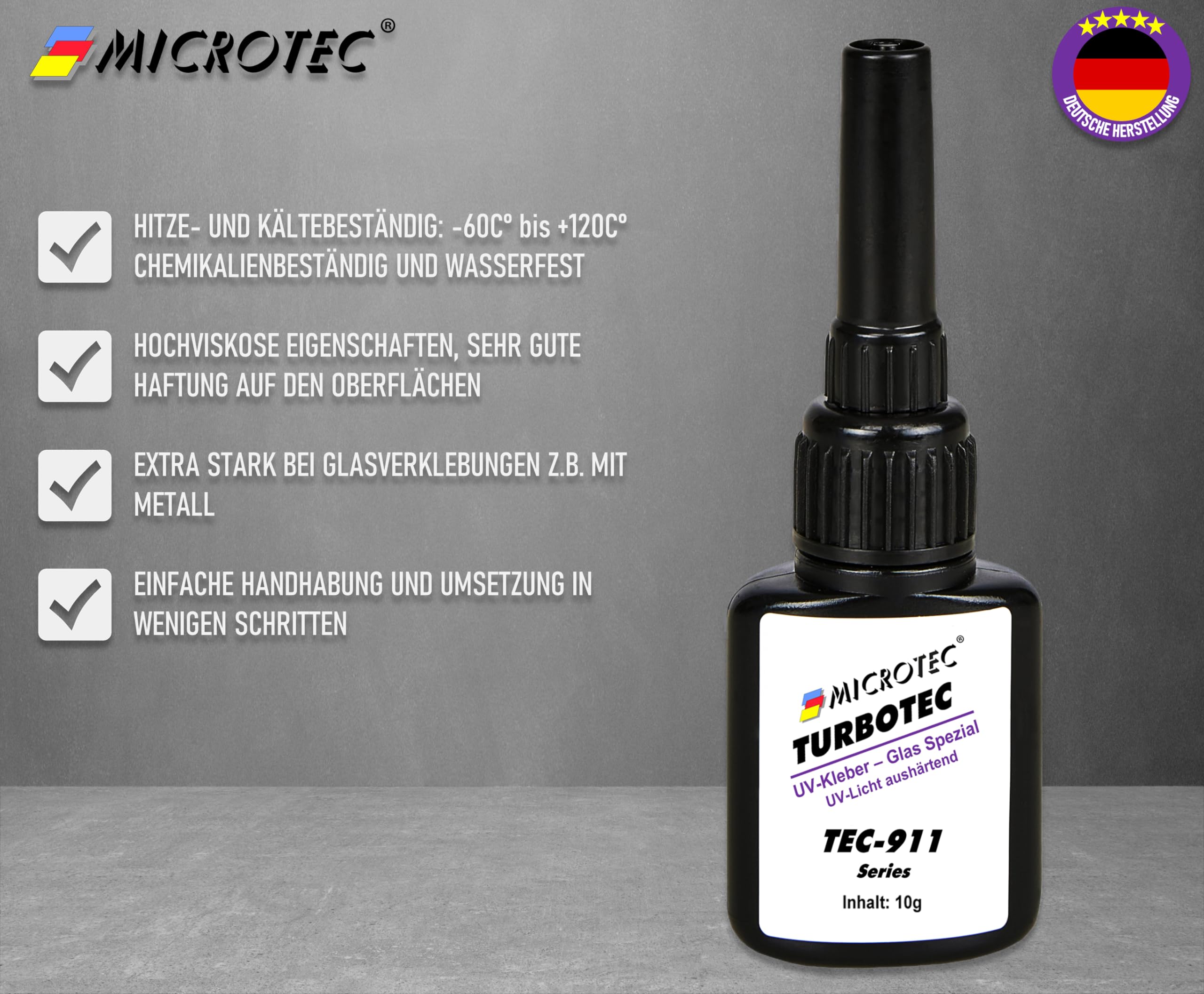 Colle Spéciale Verre/métal Turbotec 911 - Extra-forte 10g (avec Lampe UV)