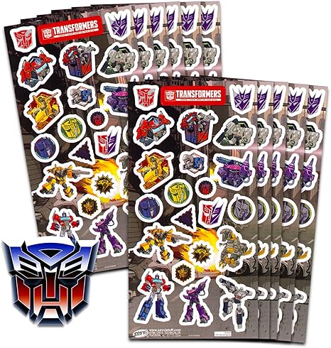 Amazon.com: Transformers Party Favors Bundle - 12 Pack Sticker Sheets ...