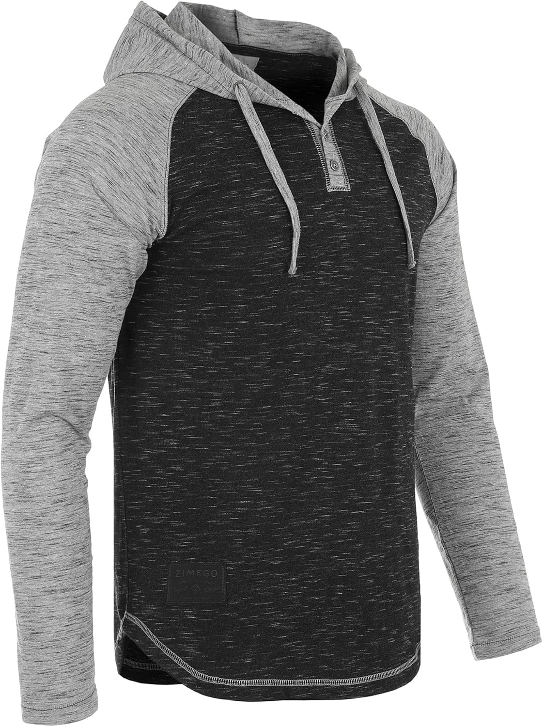 ZIMEGO Mens Long Sleeve Lightweight Hooded Henley – Color Block Pullover Hoodie for Casual Gym Workout Travel - Image 2