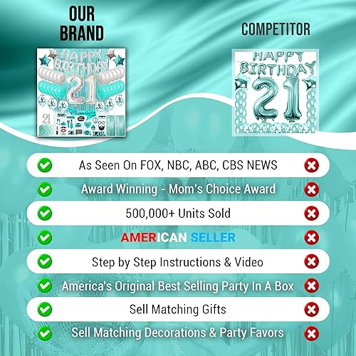 Miniatura 7 de 71 piezas de decoración de feliz cumpleaños #21 para ella, regalo de cumpleaños #21 para ella, tiara, banda de cumpleaños #21 para ella, decoración