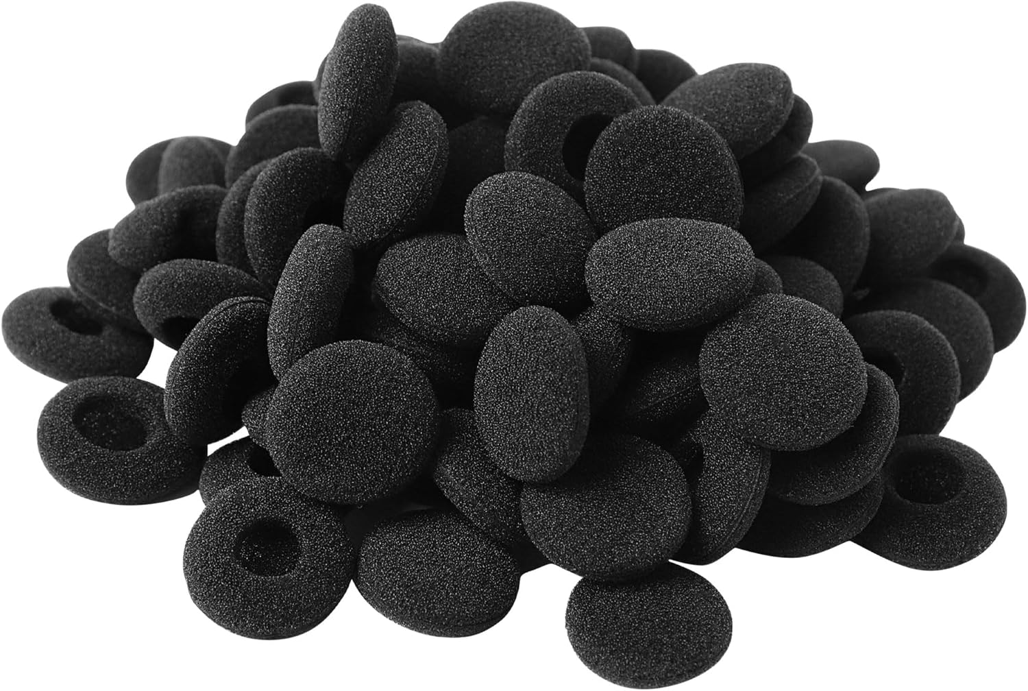 uxcell 70pcs Replacement Earphone Cushion, Soft Sponge Earpads with 1.8mm Inner Hole, Breathable Earbuds Foam Ear Tips Covers Fits Most Flat Round and Oval Headphones, 35 Pairs Black