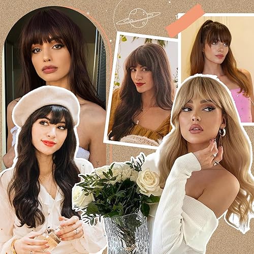 Miniatura 3 de Flequillo con clip, extensiones de cabello 100 % humano, flequillo francés con clip con flequillo falso de sien, extensiones para mujer (negro