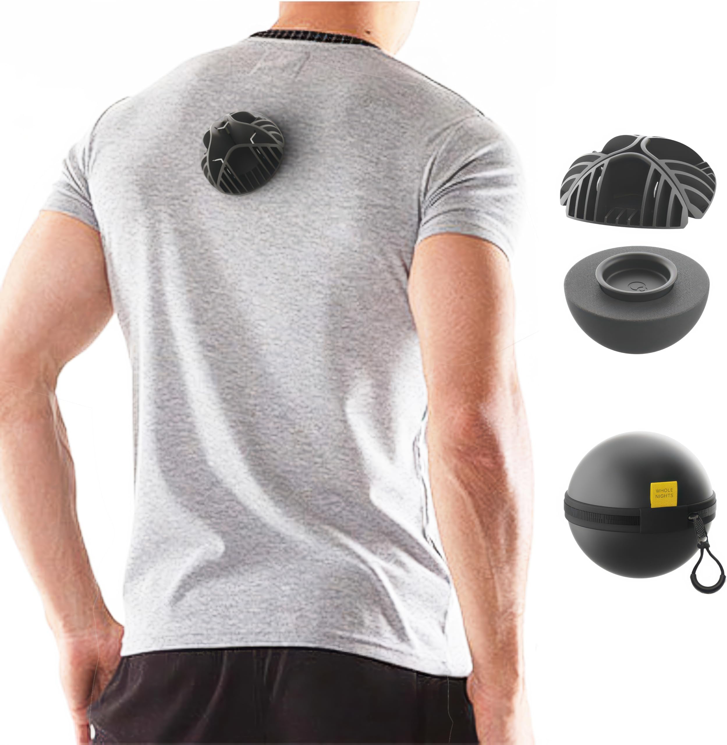 Ball for Side Sleep Posture - Calma Clip v2 by Whole Nights, Sleep Aid for Back Snorers, Anti Snoring Device, Attaches to Any Clothes and Keeps You in a Healthy Sleeping Position