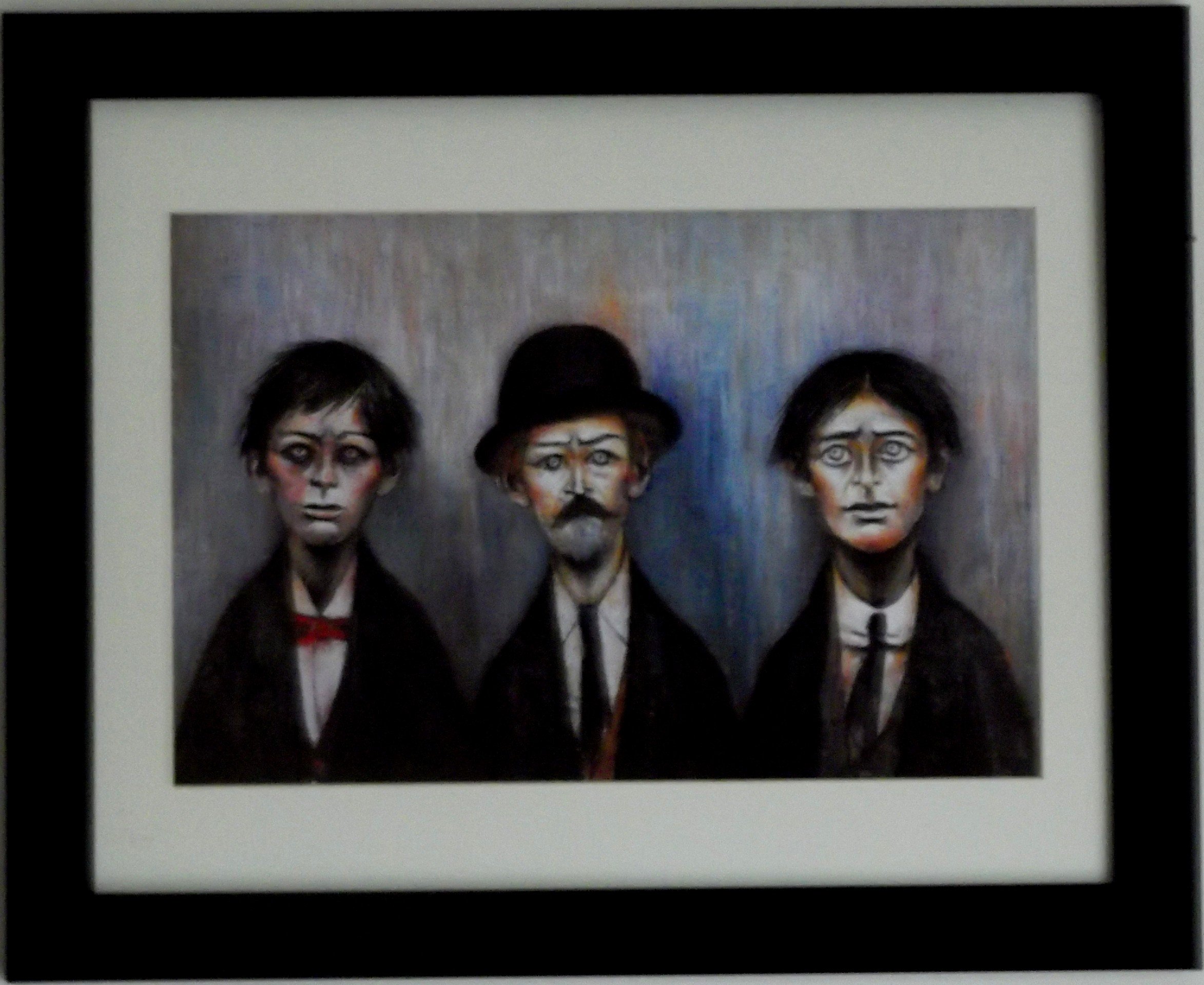 Stateoftheart-Uk White Authentic L S Lowry Print - Father And Two Sons - 15 X 12Inch Frame With Mount And A4 Textured Image