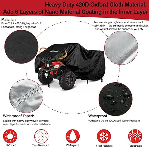 Miniatura 2 de Cubierta mejorada para cuatrimoto, resistente al agua, para exteriores, para todo tipo de clima, apta para Kawasaki, Honda, Polaris, Yamaha, Arctic