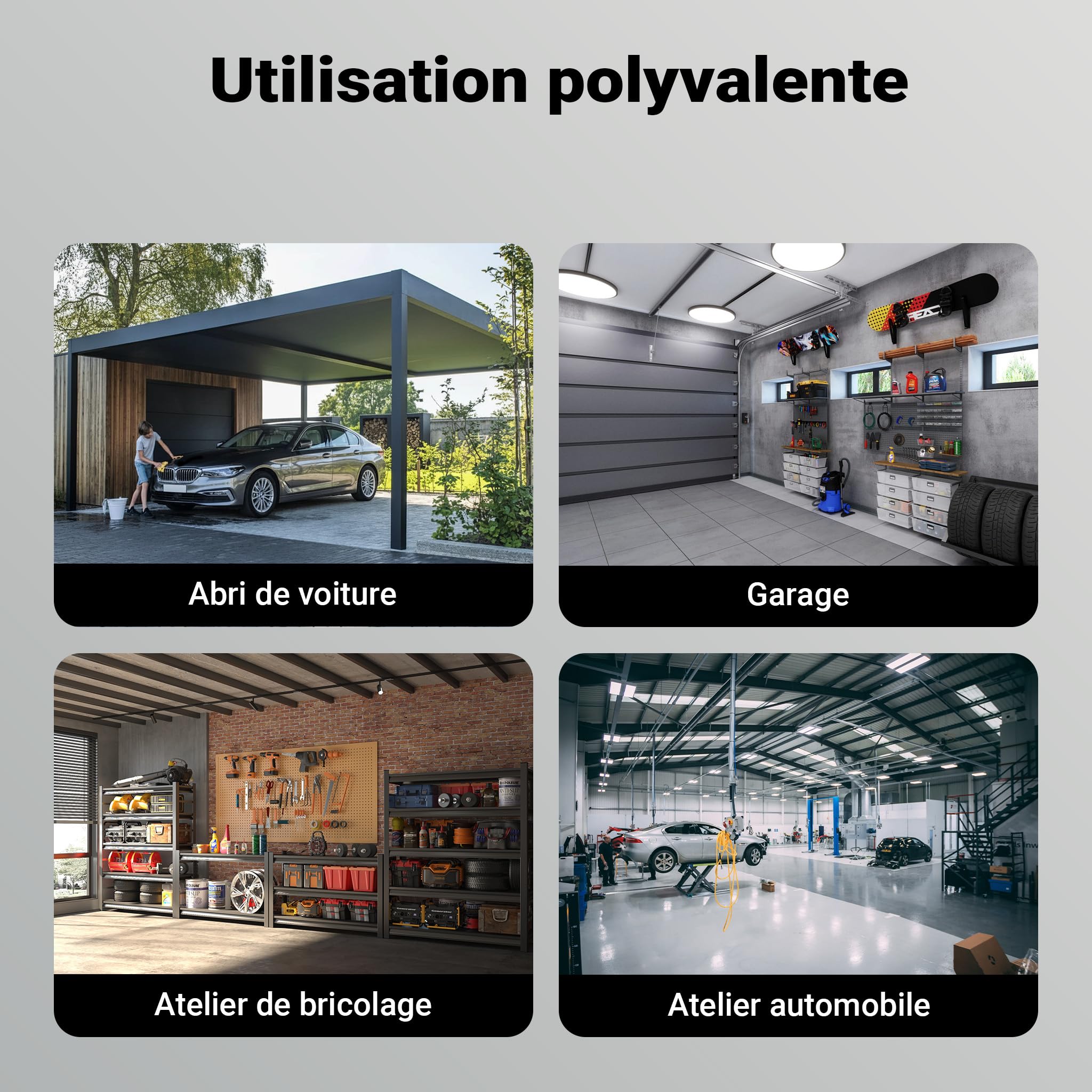 WilTec Support Mural pour 4 Pneus Rangement Pneus Porte-Roues Stockage Arbre à Jantes Étagère pour pneus