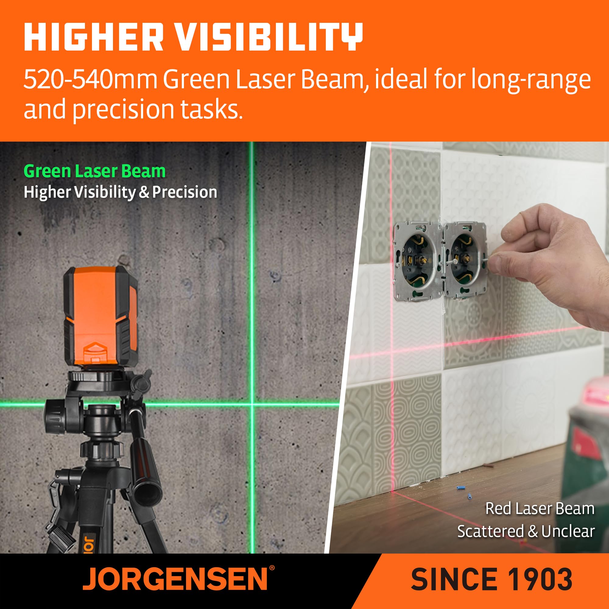 Jorgensen Laser Level - 100FT, Tripod Included -4 Jorgensen Laser Level - 100FT, Tripod Included -4
