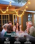 OHLUX Bistro String Lights Outdoor, 50FT Deck Lights with 22 Shatterproof ST38 Vintage Edison Bulbs, 2200K Warm Dimmable Connectable LED Light String for Outside Porch Yard Gazebos Balcony Garden