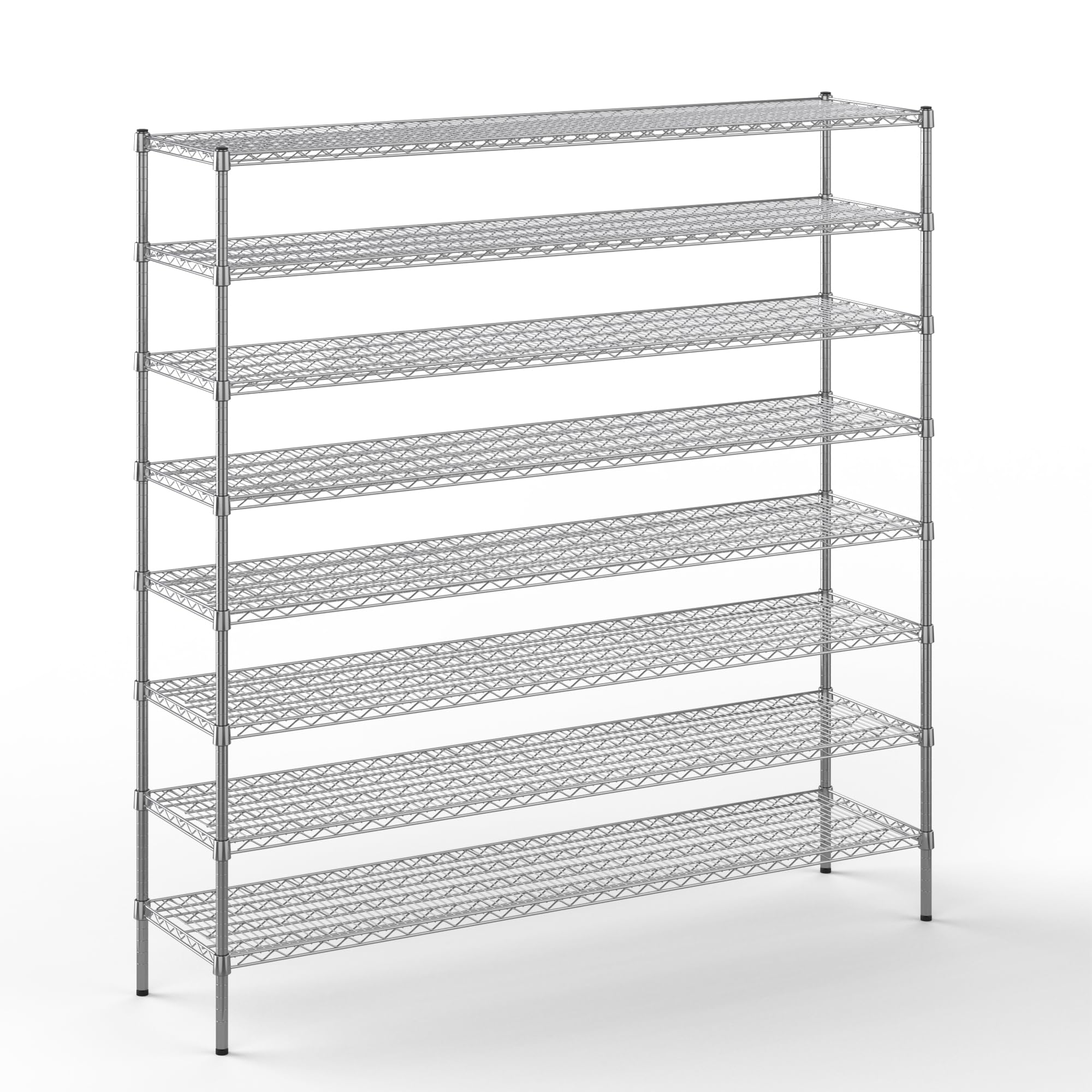 18" Deep x 72" Wide x 74" Height Wire Shelving Kit | 8-Tier | NSF Commercial Storage Rack Unit