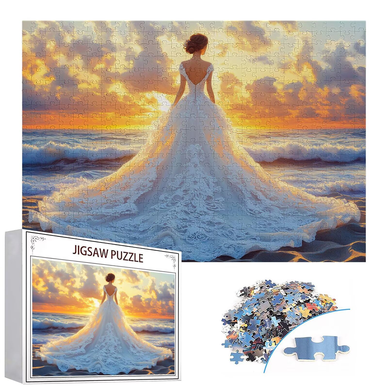 Puzzle 4000 sztuk puzzle plażowe dla dorosłych kobiet 141 x 87 cm unikalne rzemiosło klasyczne 3D drewniana układanka do rodzinnych gier aktywnych, układanka do samodzielnego wykonania nawet do