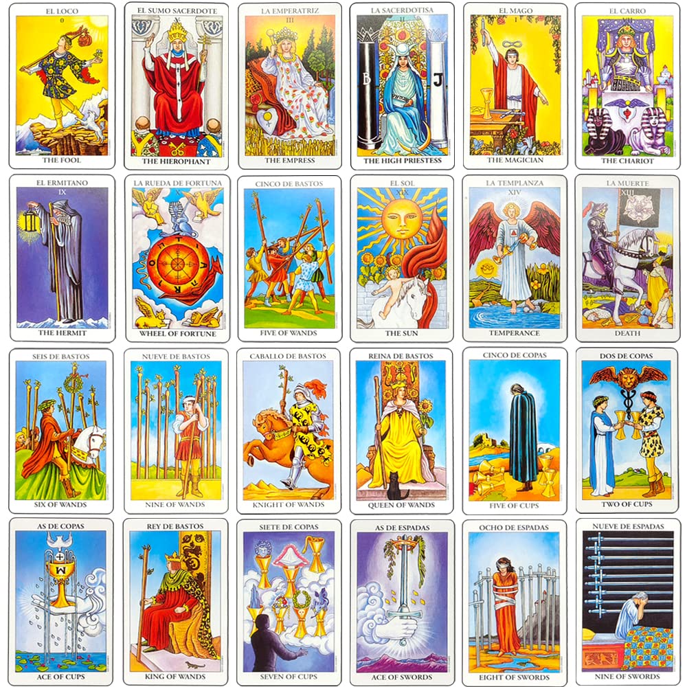Shinesky Tarot Rider Waite – Baraja De Cartas De Adivinación, Ideal Para Principiantes Y Entusiastas (Modelo A)