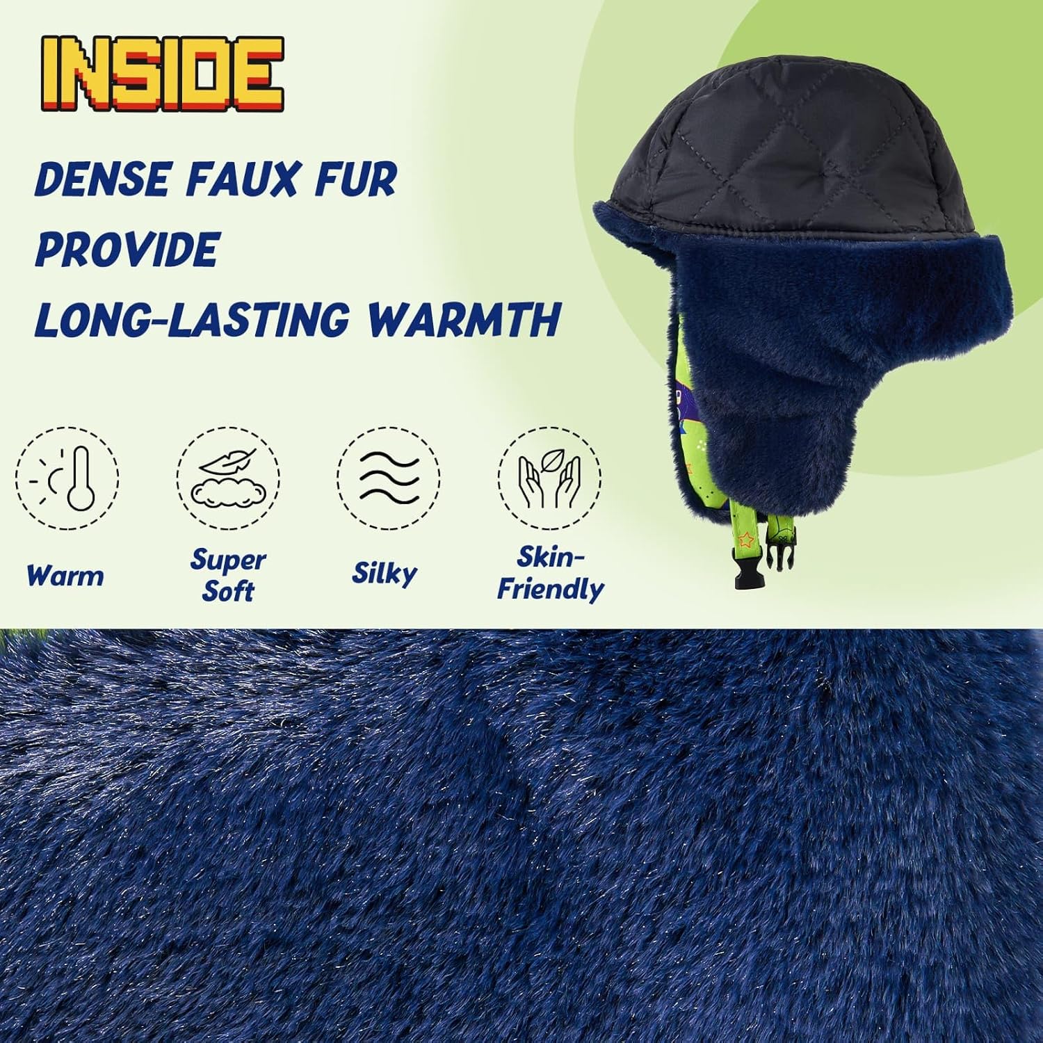 WAWSAM Winter Hats for Boy Girls Waterproof Warm Fleece Trapper Beanie Toddler Snow Hat for Ages 2–8 - Image 4