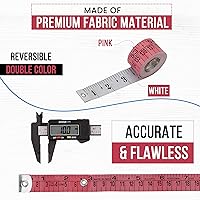 Vista 2 de Paquete de 2 cintas métricas de tela, cinta métrica para el cuerpo Cinta métrica suave para coser tela y pérdida de peso, medición corporal