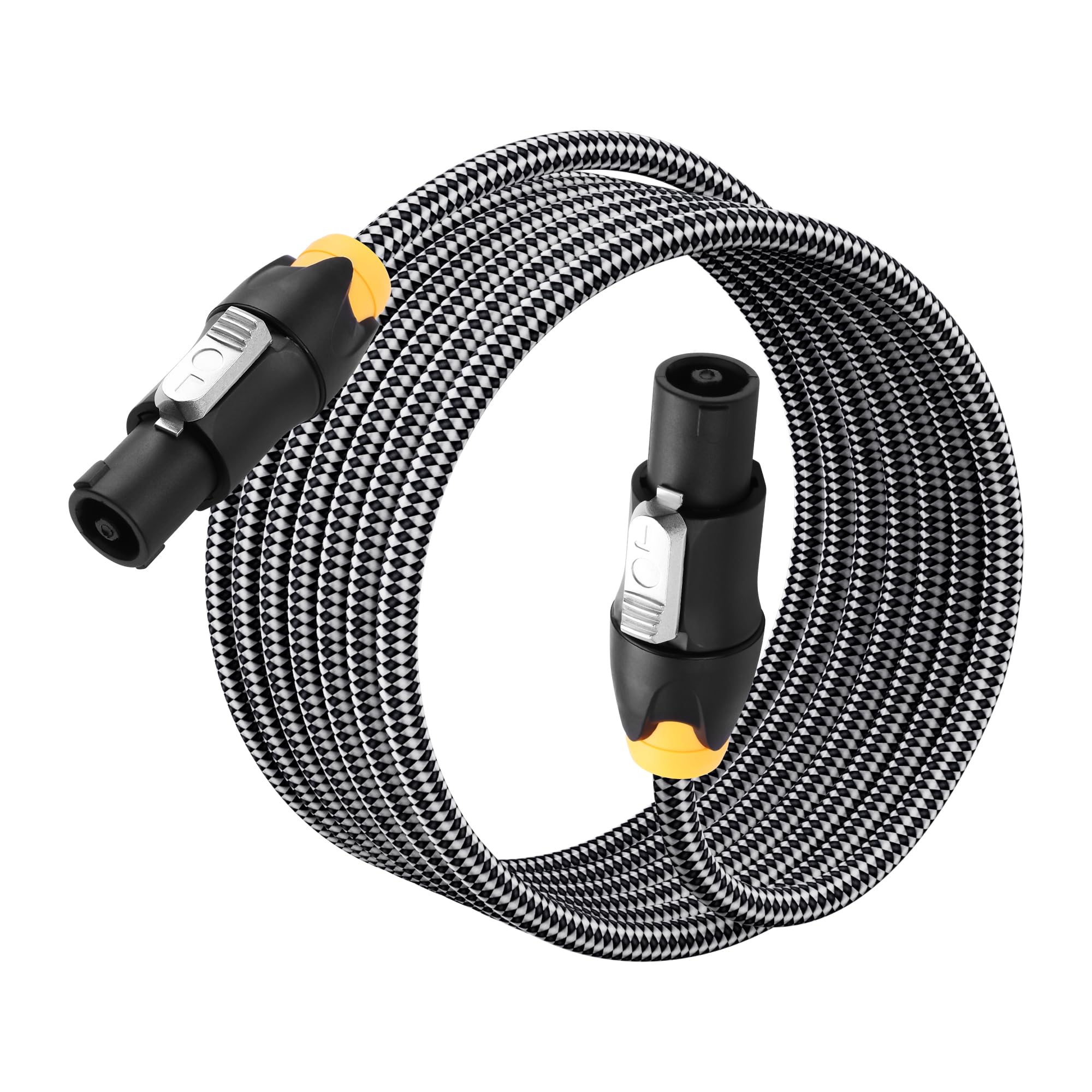 SinLoon Speakon - Cavo per altoparlante 3 m/10 FT, 14 AWG, cavo audio ad alta resistenza con treccia e connettori di bloccaggio per amplificatori