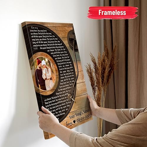 Vista 179 de H-DEWALL Letras de canciones personalizadas con marco, arte de pared musical personalizado para él, decoración sentimental y regalo inspirador