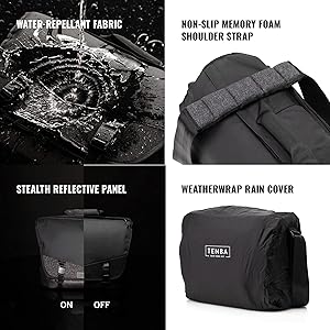 Amazon.com: Tenba 638-570 DNA 9 Slim Messenger Bag — Black