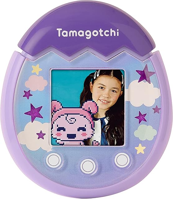 TAMAGOTCHI 42902UK Bandai Pix-The Next Generation of Virtual Reality Pet with Camera, Games and Collectable Characters-Sky, Purple
