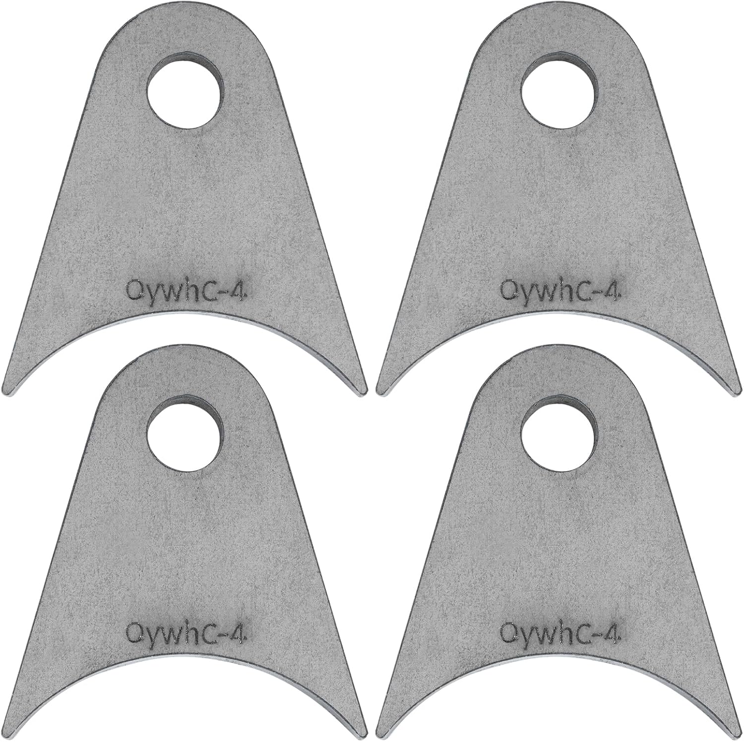 OywhC Steel Weld-On Tabs: Universal Axle Shock Mounts, 1/2" Hole, 2-11/16" H x 2-4/9" W x 1/4" Thick - Pack of 4 Heavy Duty Brackets