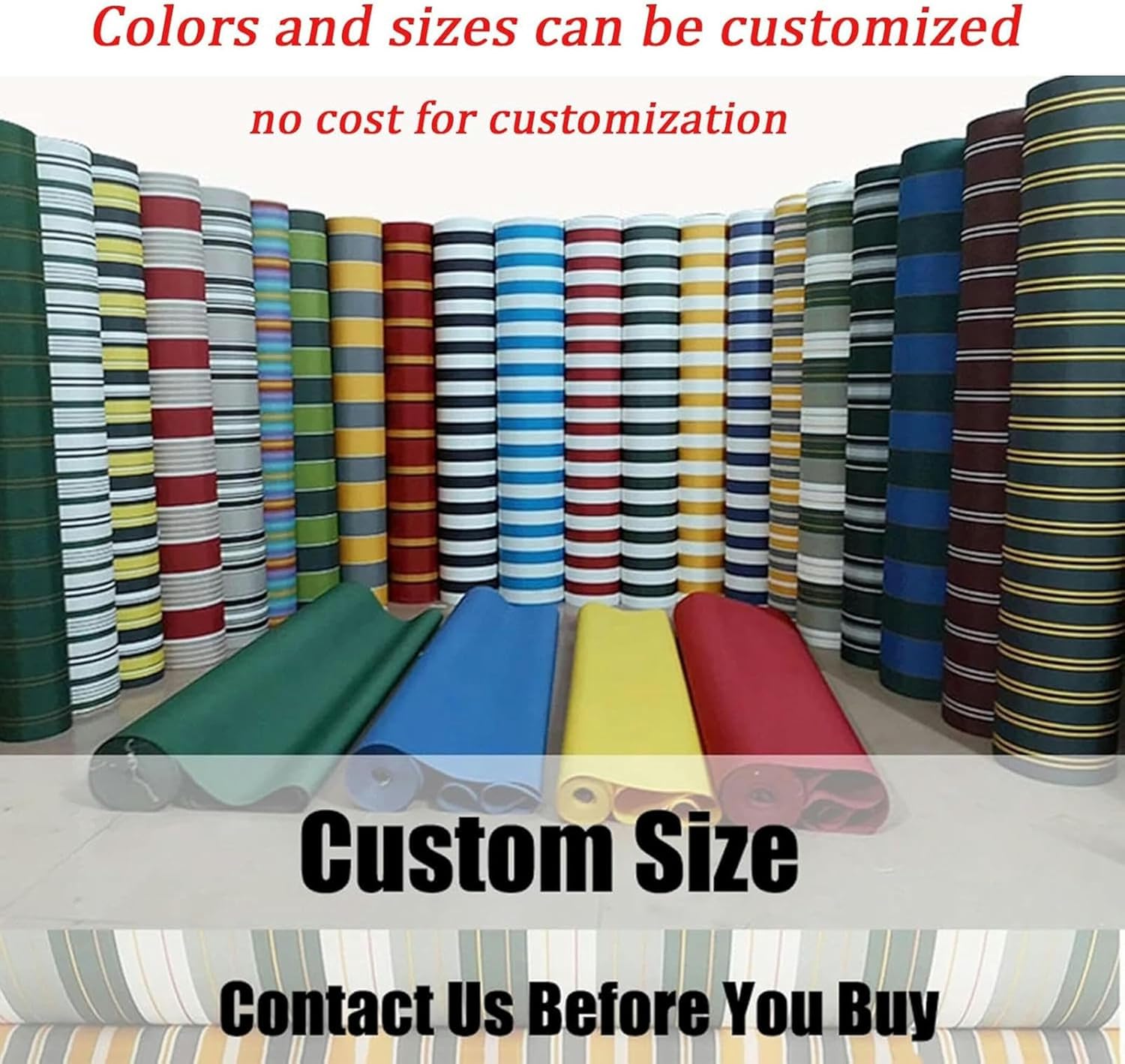 Manual Retractable Awning Shade Fabric Replacements (fabric Only) Water Resistant Polyester Sunshade Shelter Canvas Outdoor Patio Sun Shade Canopy Cover with Valance(Size:8x3m,Color:Stripes)