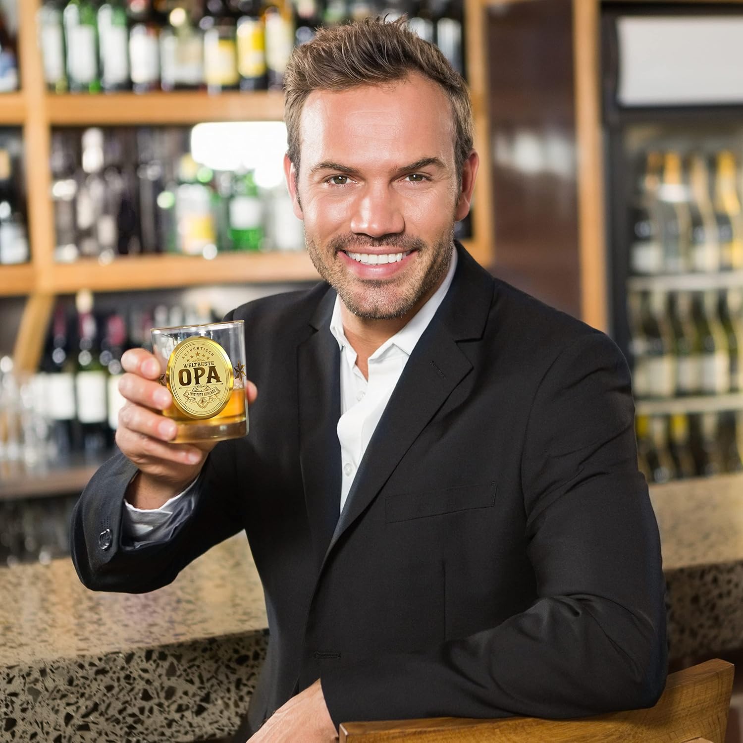 Personalisiertes Whisky-Glas für Opa - Kies®GIFT Gold Opa Geschenkglas Photo 2