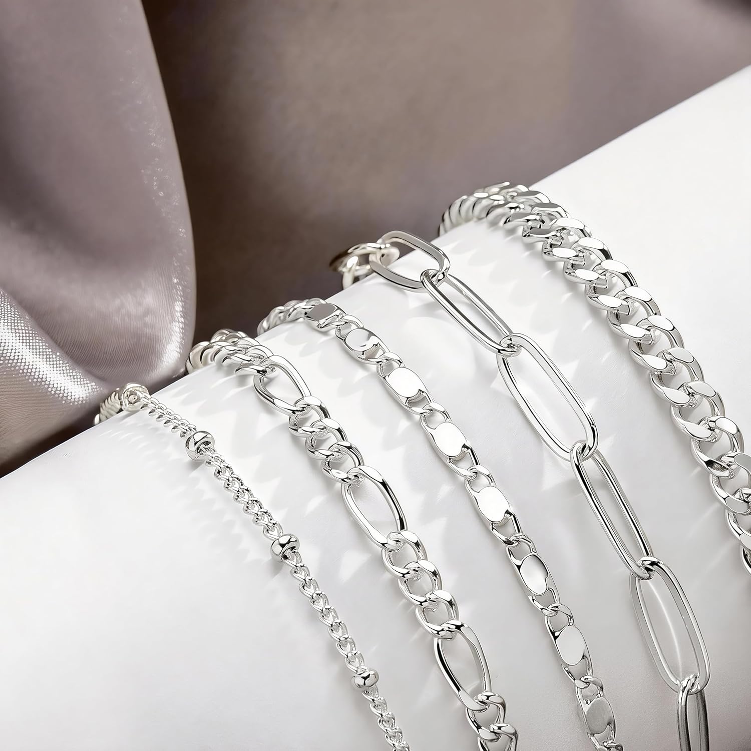 Gold Bracelets Set for Women Non Tarnish Trendy,14K Gold Plated Dainty Stackable Paperclip Cuban Link Chain Bracelets, Simple Cute Cuff Bracelets Jewelry Set Adjustable 7"+2" - Image 8