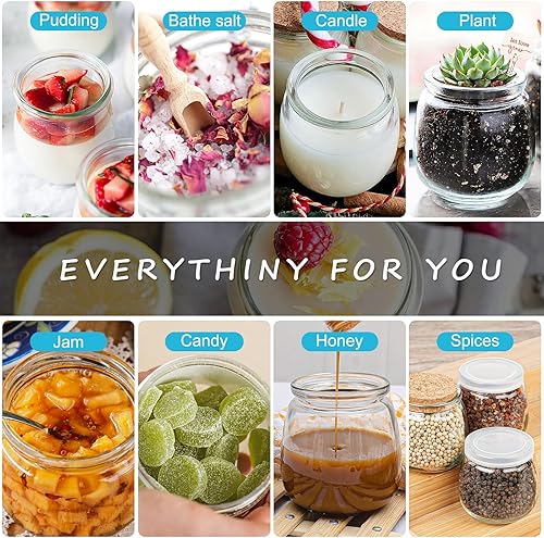 Miniatura 7 de Syntic - 40 frascos de vidrio de 7 onzas con tapas de polietileno (PE) y de corcho, frascos transparentes para pudín, ideales para mermelada, miel,