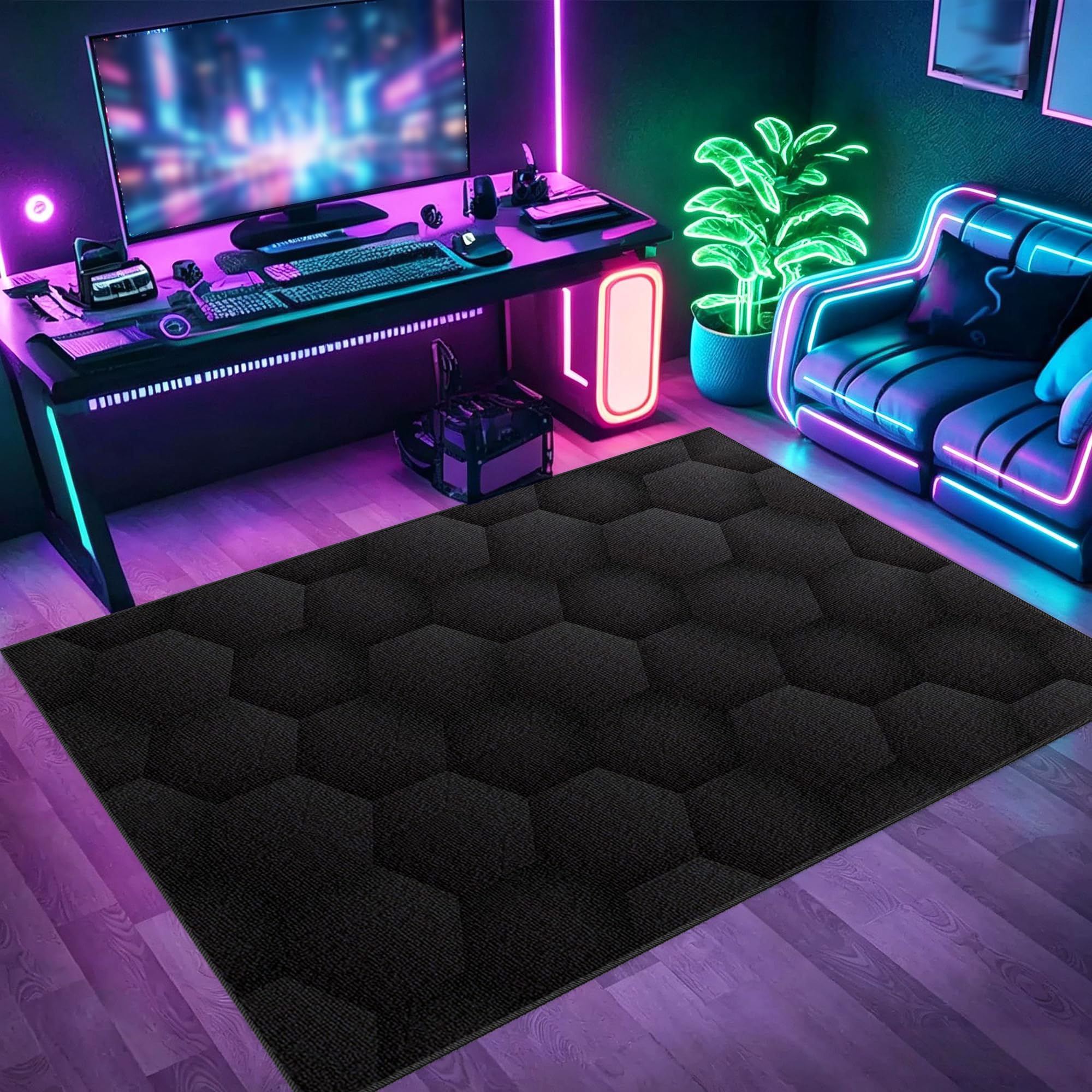 Tapis de jeu antidérapant et grand tapis de chaise de bureau 90x150cm