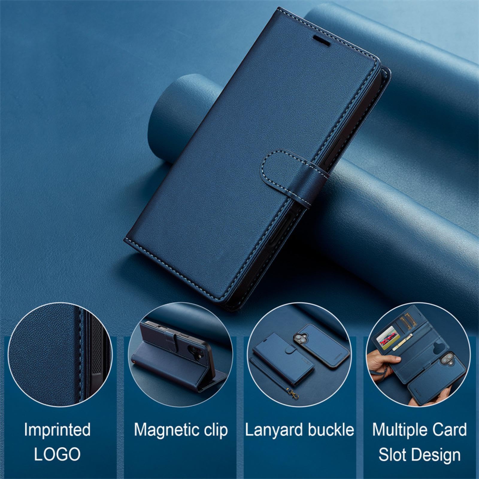 Étui Portefeuille magnétique en Cuir avec lanière pour iPhone 7 (iPhone 8) (Marron)