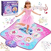 Leapio Dance Mat for Girls 3-12: 9 Light-Up Mermaid Buttons, 8 Games, 3 Speeds, Built-in Music - Safe Active Play Gift