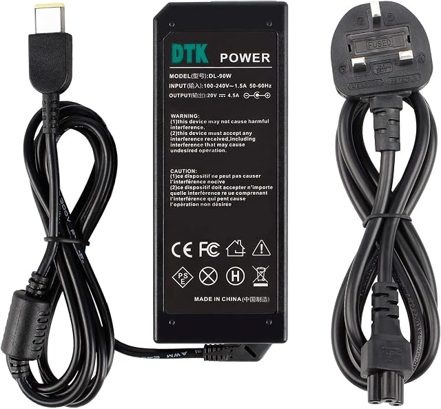 DTK 20V 4.5A 90W Laptop Charger for LENOVO Thinkpad IdeaPad Notebook Computer PC Power Cord Supply Lead AC Adapter adp-90xd Y40 Yoga Essential Chromebook Flex series Connector:11.0 x 5.0mm