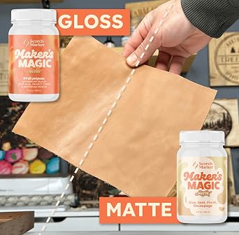 SCORCH MARKER - Makers Magic Sealer - Matte Finish 8oz, Tacky Glue for Craft Supplies & Materials, Waterbase & Waterproof Sealer, Craft Glue Quick Dry Matte for Decoupage, Wood, Fabric & More