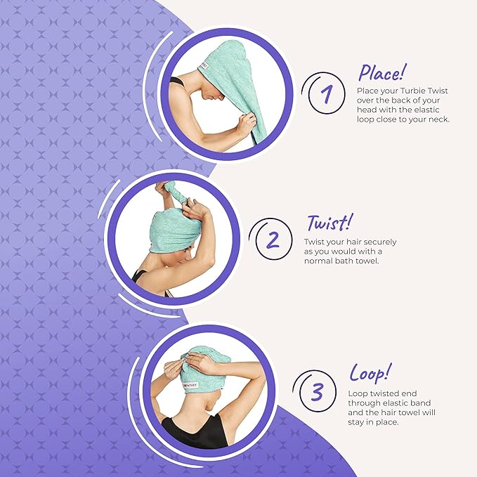 Made from a soft and absorbent microfiber material, the Turbie Twist is specially designed to tackle the challenges of drying curly, long, and thick hair. Its unique shape and design allow for easy wrapping and securing of the towel, ensuring a comfortable fit for all head sizes.