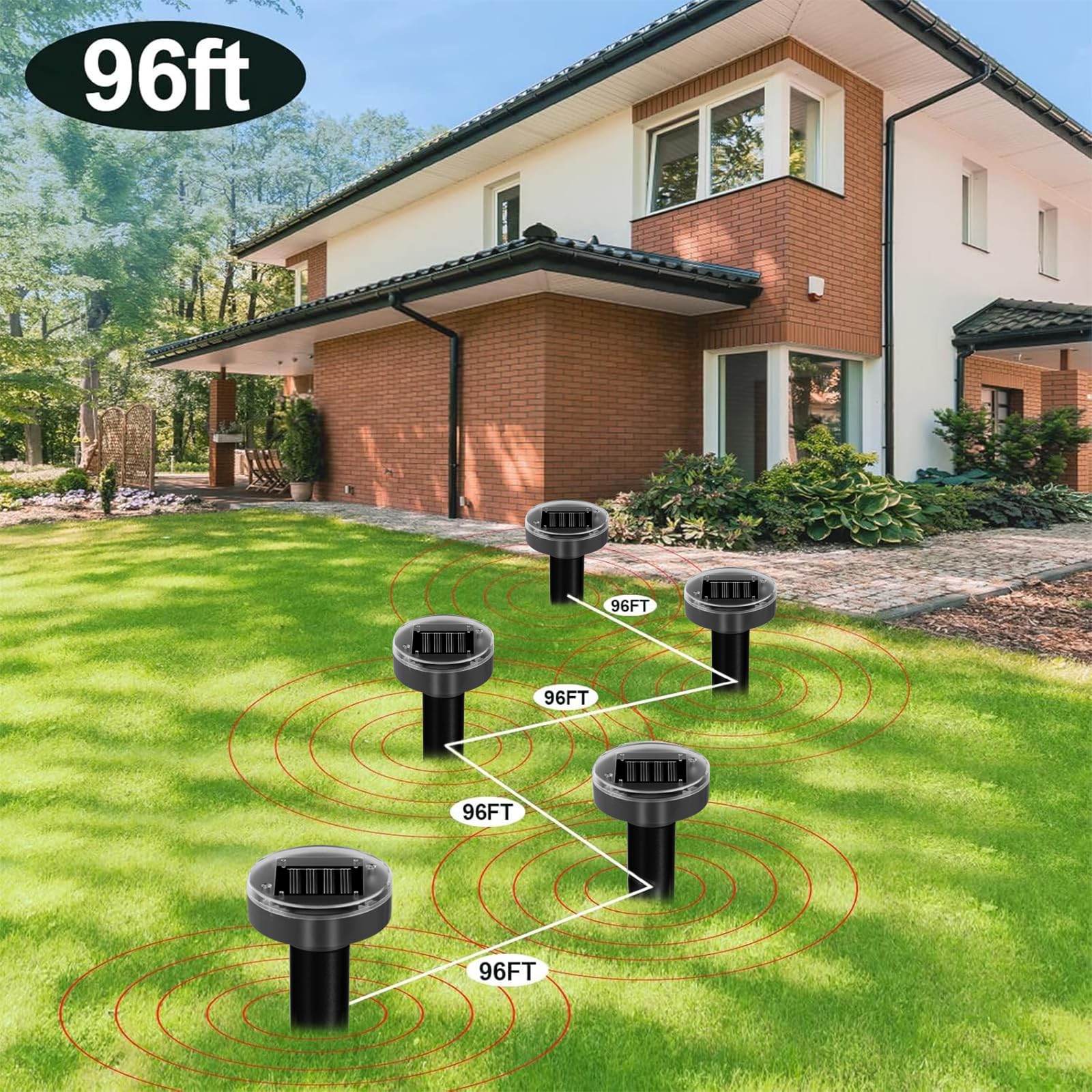 Repellente per talpe, ad energia solare, confezione da 10 pezzi, a ultrasuoni, repellente per marmotta, deterrente per talpe, serpenti, talpe, arvicole, per esterni, per prato, giardino e cortile