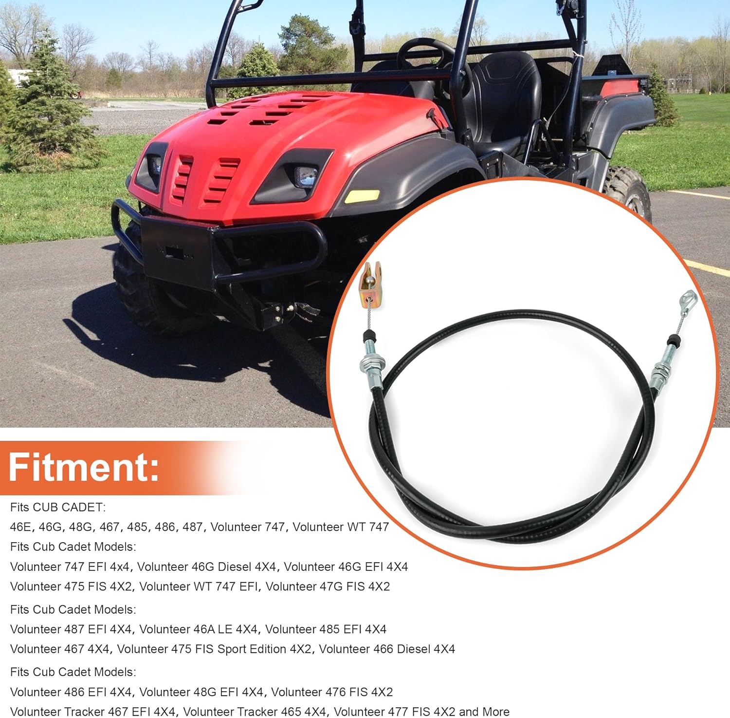 for CUB Cadet 946-04254 Park Control Cable Volunteer WT Tracker Sport Limited LE FIS